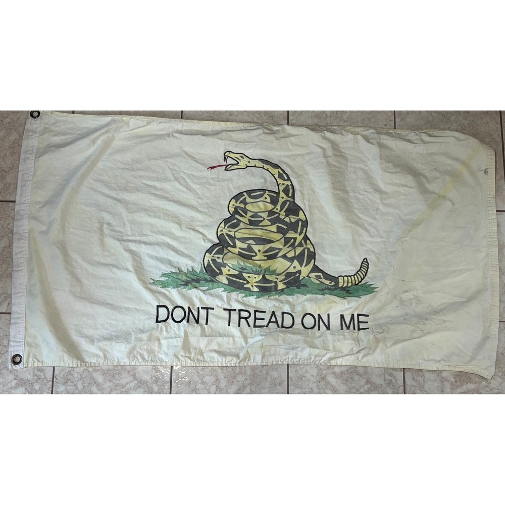 USMC Don't Tread On Me Gadsden Flag Banner Double-Sided Sewn Marines 56x30